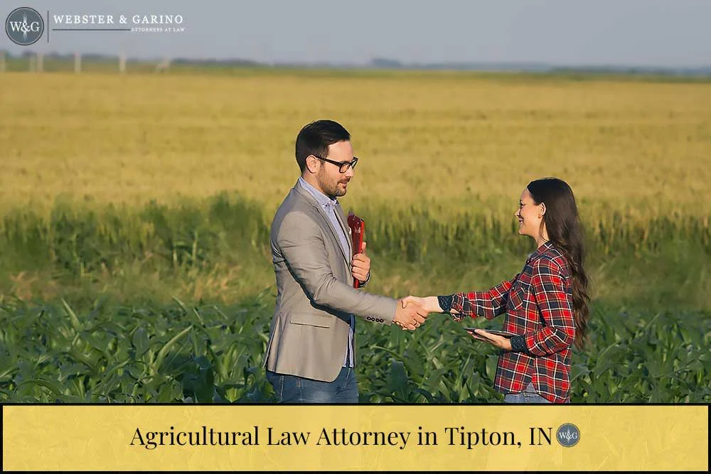 Tipton Indiana Lawyer shaking hands with farmer in a cornfield. | Agricultural Law Attorney in Tipton, Indiana