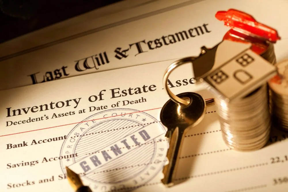 Last will and testament with estate inventory and probate stamp supported by Webster & Garino attorneys.