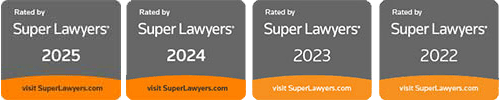 superlawyers-badges-2022-2025 Awards for a trusted Indiana law firm recognized by Super Lawyers from 2022 to 2025 in orange and gray colors.| Webster & Garino, LLC | Indiana Law Firm serving Hamilton County